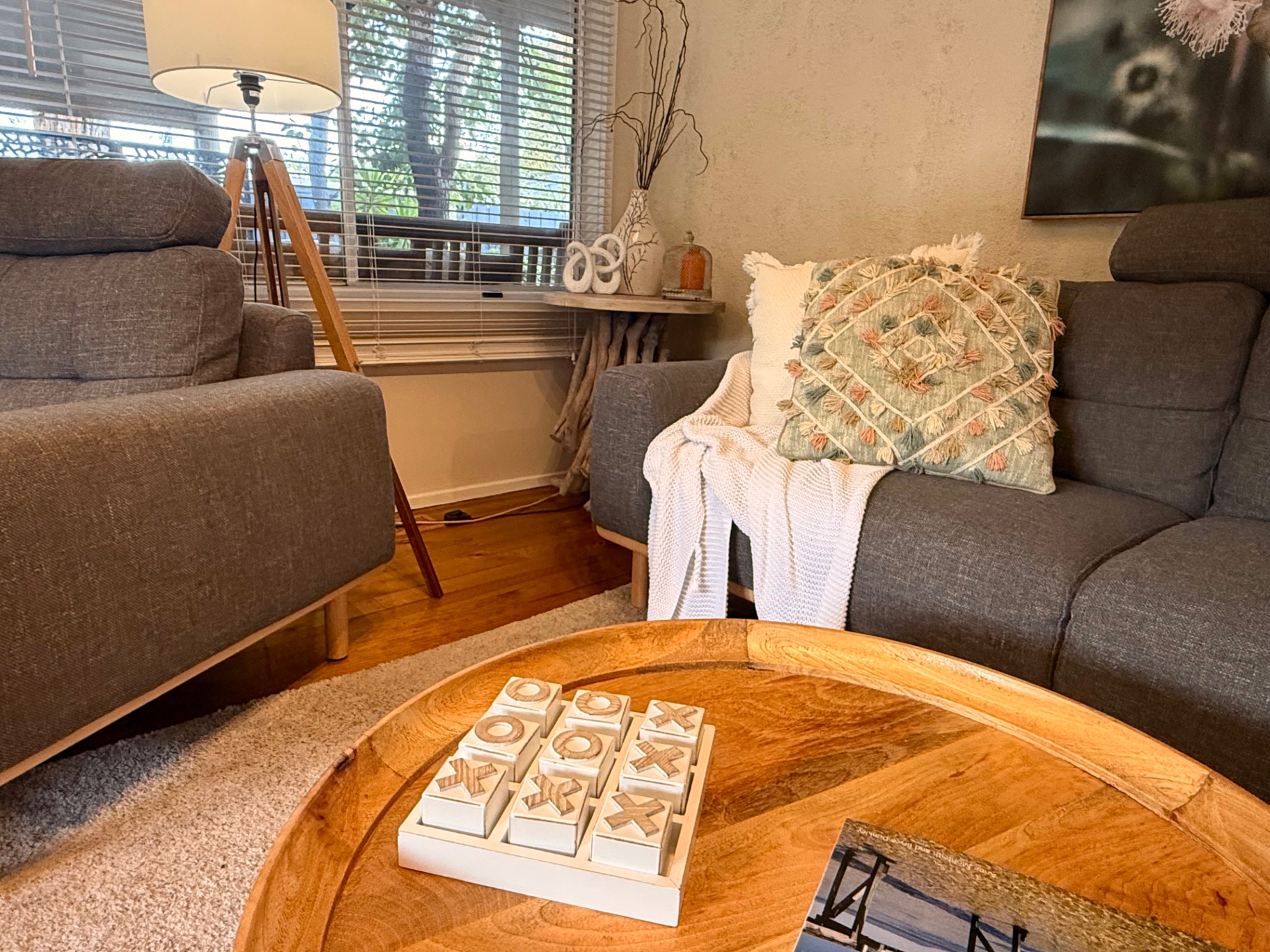 Comfortable lounge with timber floors